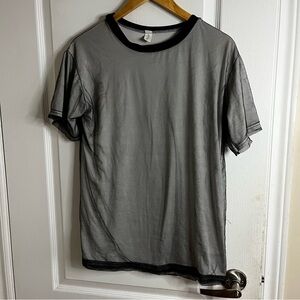 Women’s white T-Shirt with sheer black lace